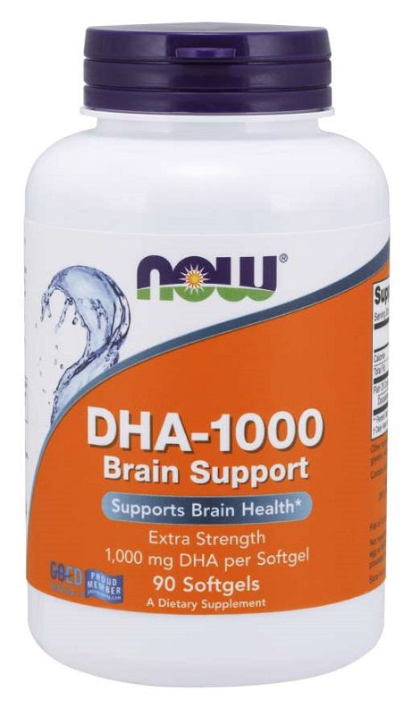 NOW Foods DHA-1000 Brain Support - 90 softgels | High-Quality Health and Wellbeing | MySupplementShop.co.uk
