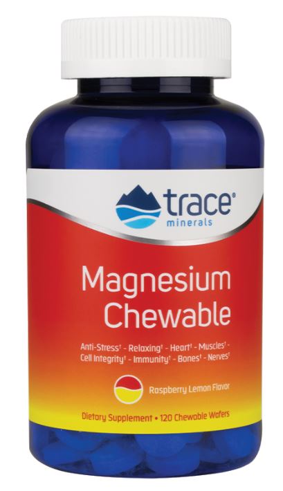 Trace Minerals Magnesium Chewable, Raspberry Lemon - 30 chewable wafers | High-Quality Sports Supplements | MySupplementShop.co.uk