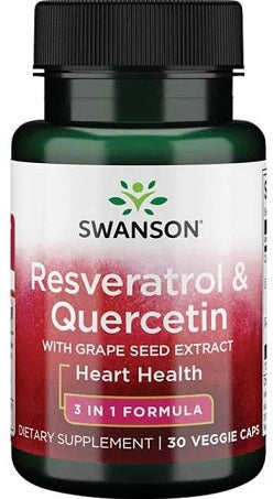 Swanson Resveratrol & Quercetin - 30 vcaps | High-Quality Sports Supplements | MySupplementShop.co.uk