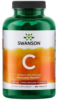 Swanson Vitamin C with Rose Hips Extract - Timed-Release, 1000mg - 250 tabs | High-Quality Vitamins & Minerals | MySupplementShop.co.uk