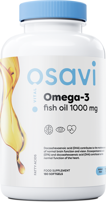 Osavi Omega-3 Fish Oil, 1000mg (Lemon) - 180 softgels | High-Quality Omega-3 | MySupplementShop.co.uk