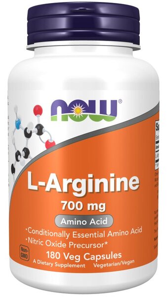 NOW Foods L-Arginine, 700mg - 180 vcaps | High-Quality Amino Acids and BCAAs | MySupplementShop.co.uk