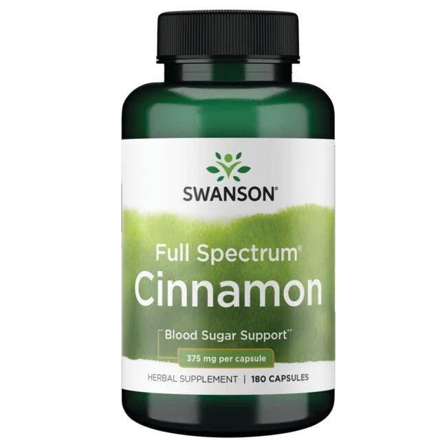 Swanson Full Spectrum Cinnamon, 375mg - 180 caps | High-Quality Health and Wellbeing | MySupplementShop.co.uk