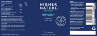 Higher Nature Immune + 90 Tablets Immune system support with vitamin C and zinc | High-Quality Personal Care | MySupplementShop.co.uk